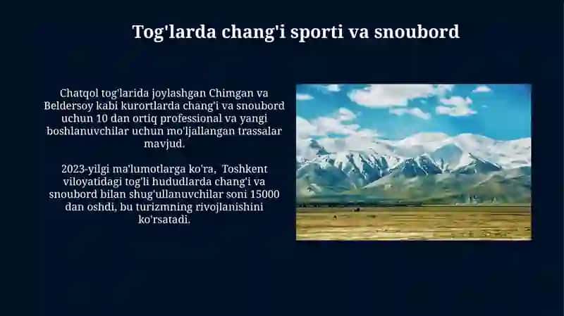 Tog'larda chang'i sporti va snoubord 3