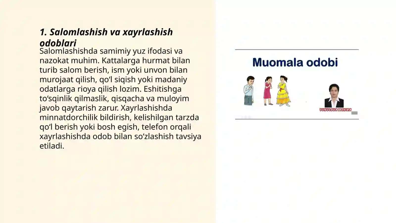 Muomila uchun zarur odoblar 3