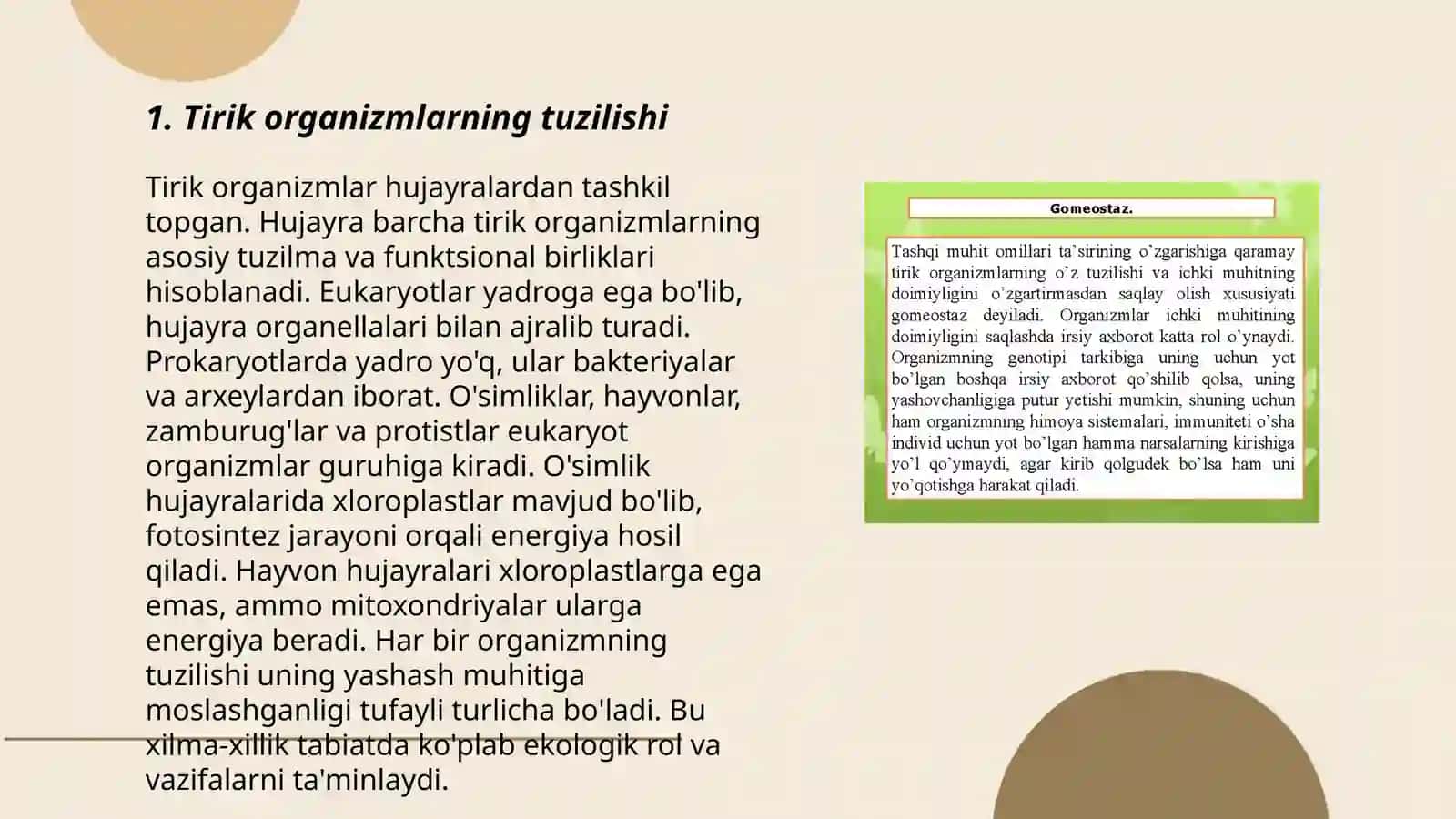 Tirik organizmlarning xususiyatlari 3