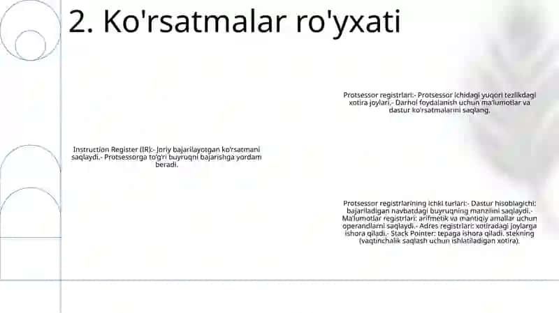 Protsessrlarning Ichki Registerlar Turlari 3