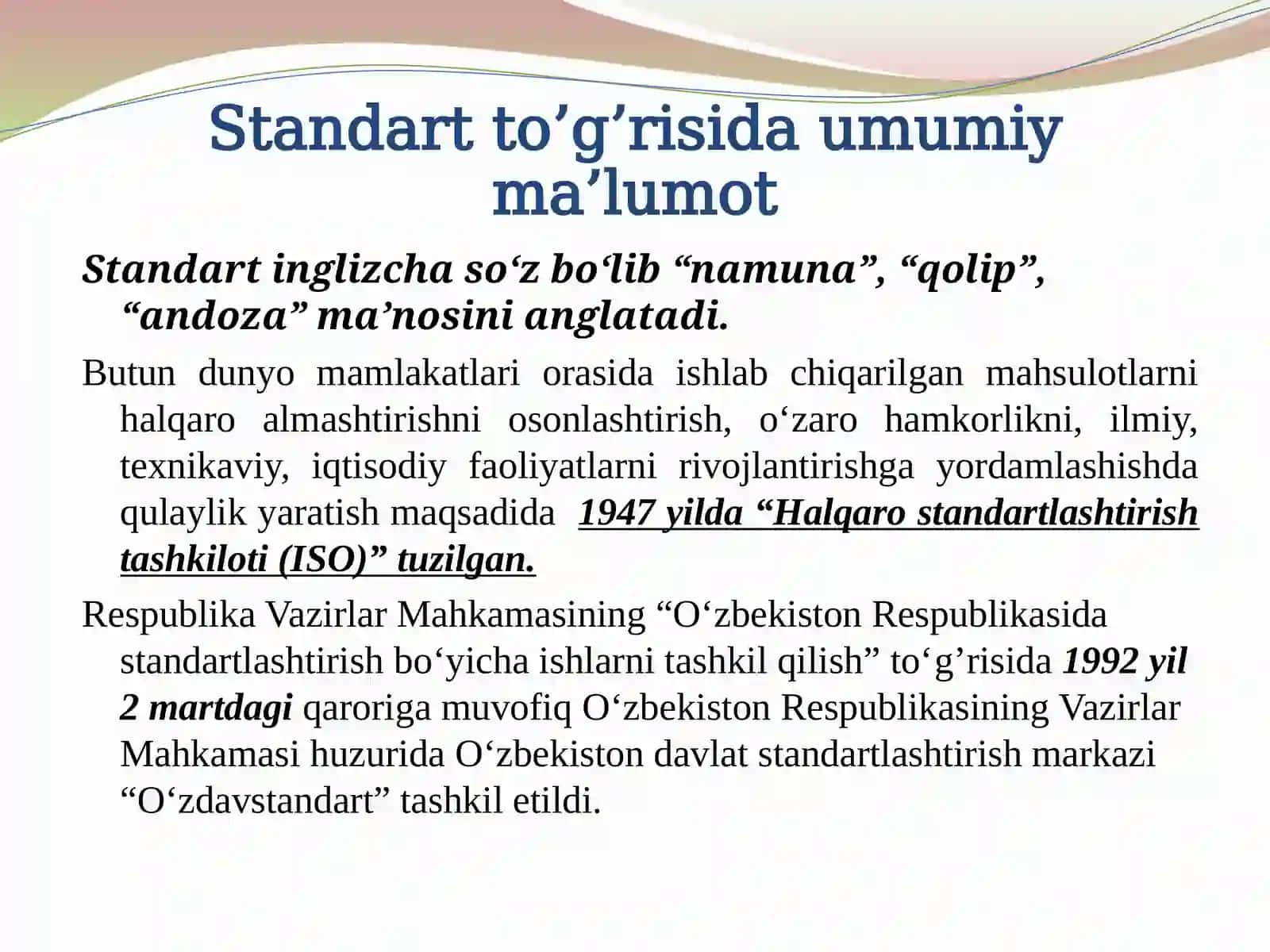 DAVLATSTANDARTLARI 3