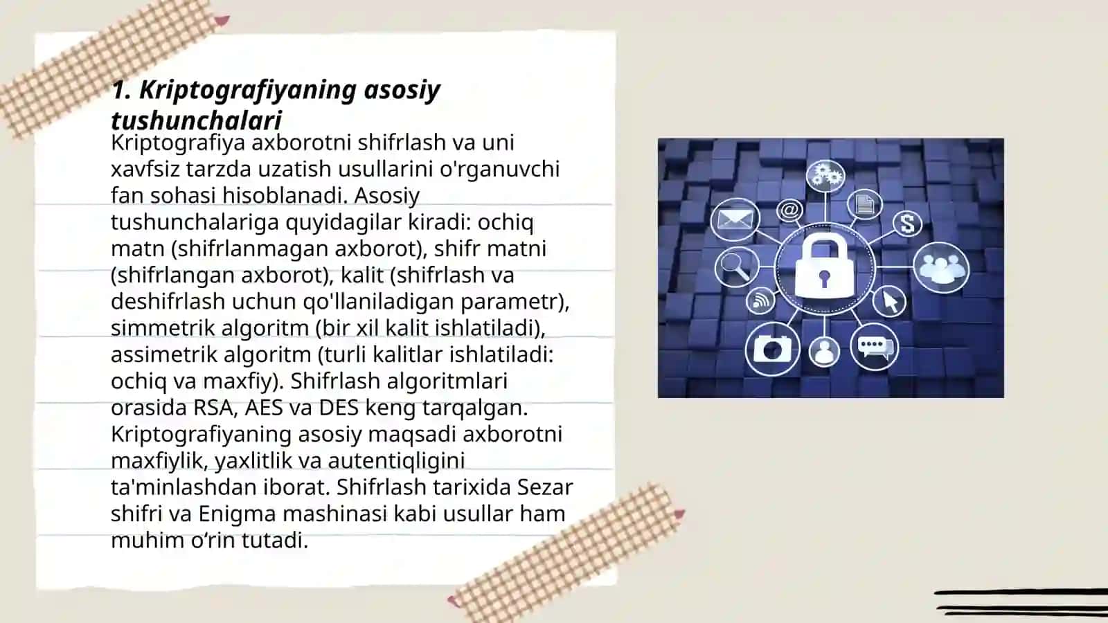 Kriptografiyaning asosiy tushunchalari 3