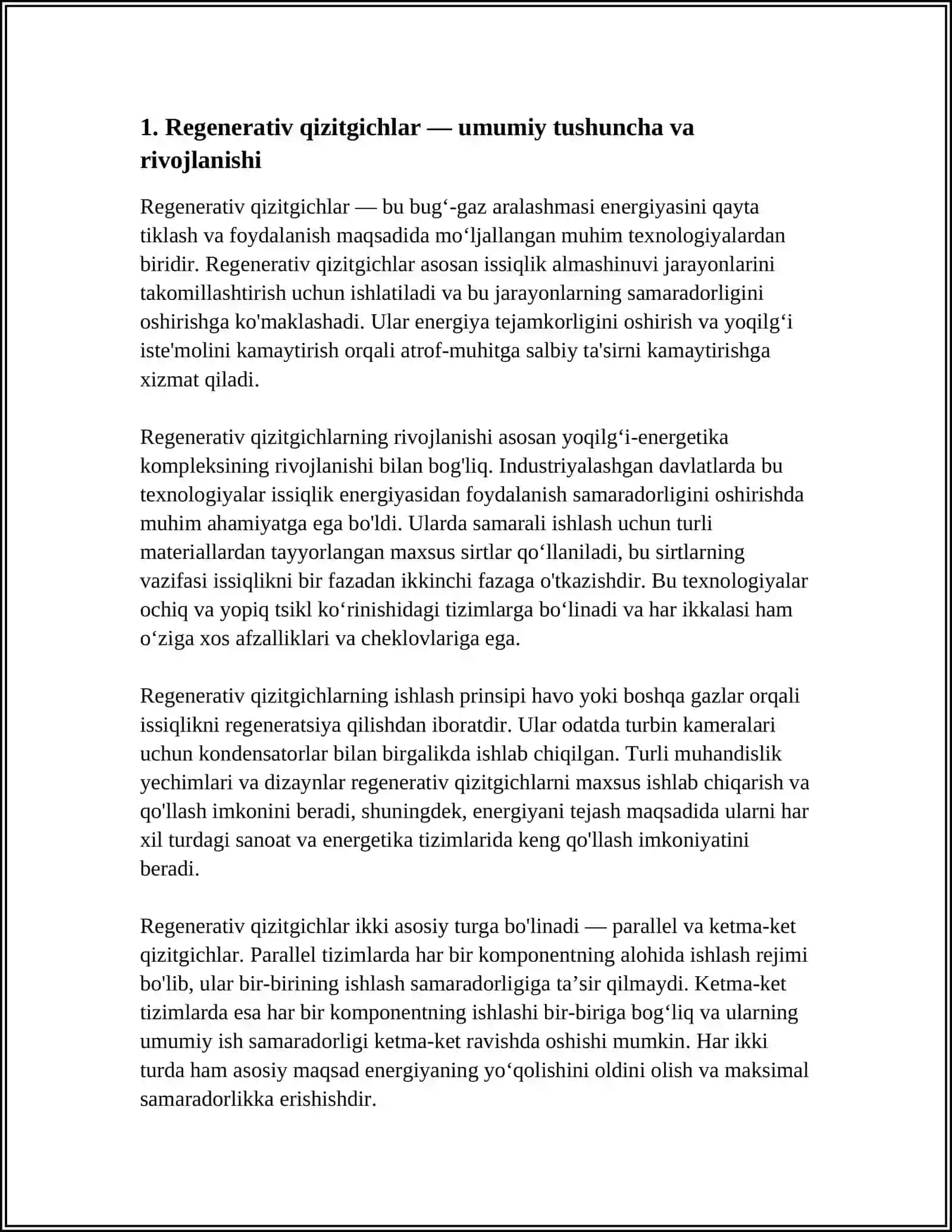REGENERATIV QIZITGICHLAR 3