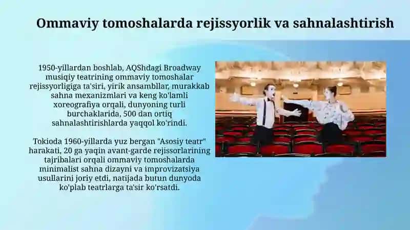 Estrada va ommaviy tomoshalarda teatrlashtirish usullari 3