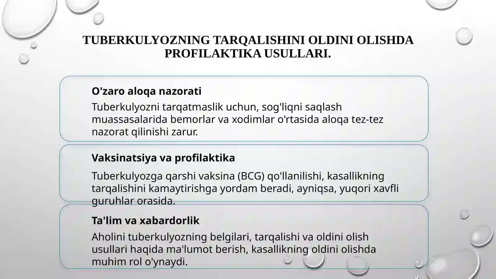 Tuberkulyozga qarshi muassasalar dair infeksion nazoratni olib borish 3