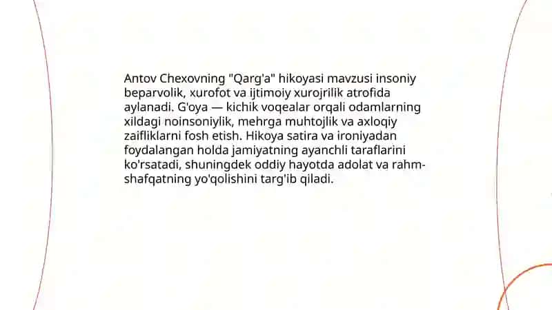 Antov Chexovning "Qarg'a" hikoyasi tahlili 3