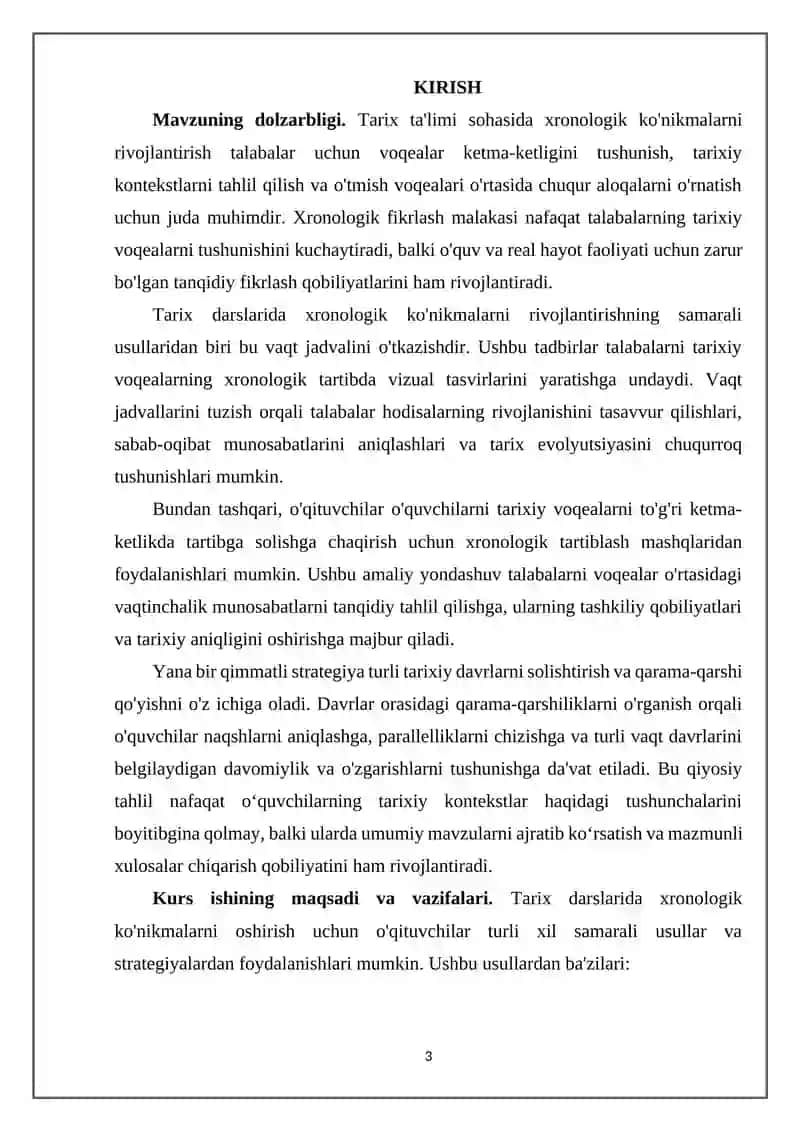 Tarix darslarida xronologik ko'nikmalarni shakllantirish usullari 3