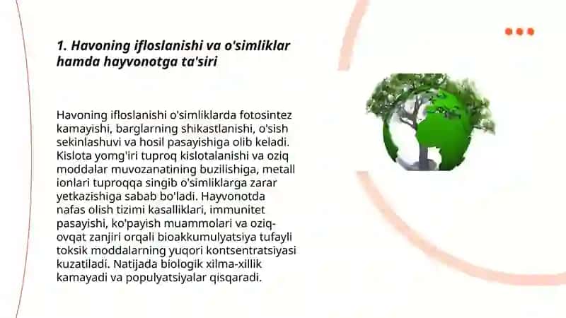 Ekalogiyaning tabiatga zaratlari 3