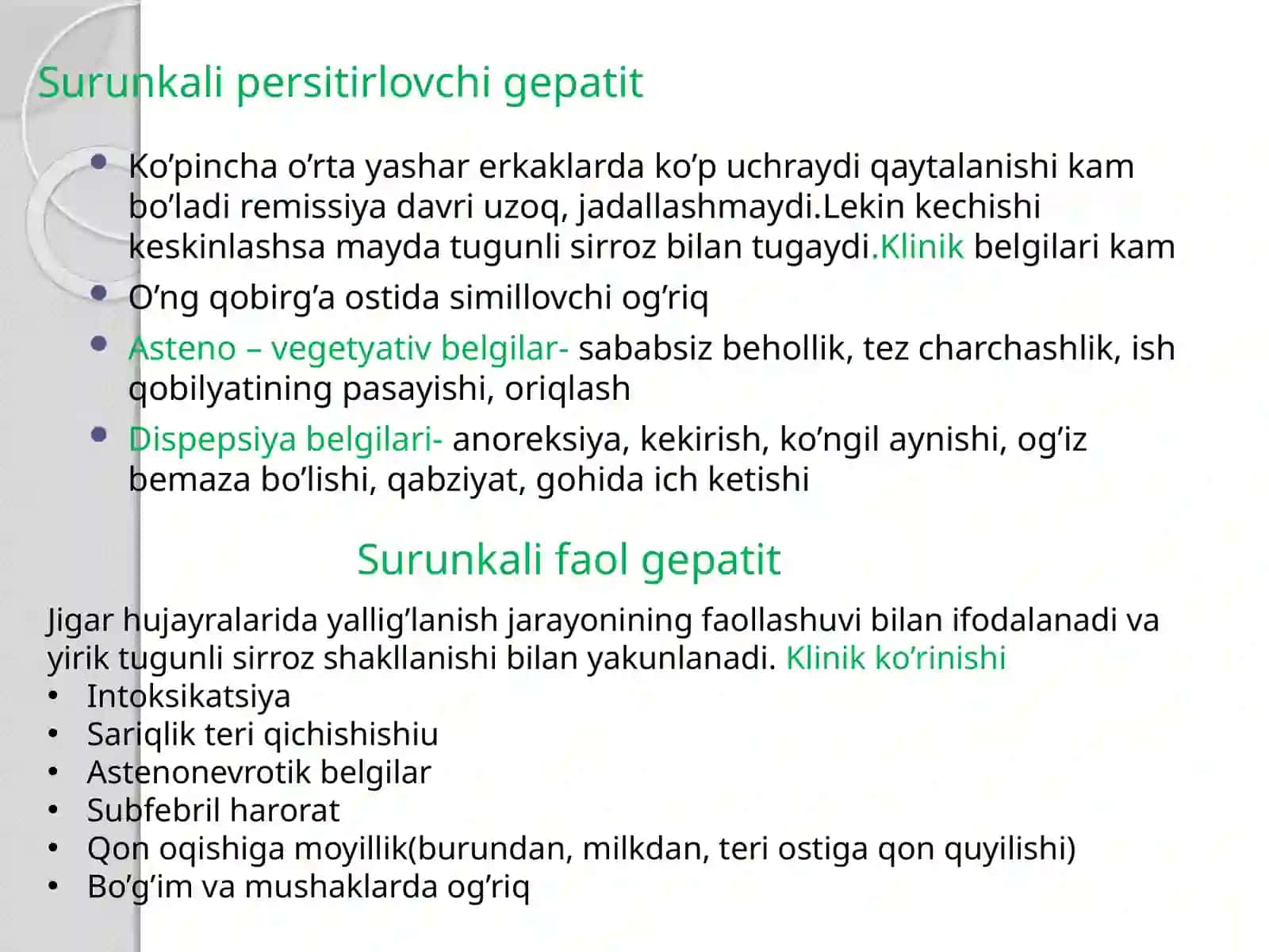 Jigar parenhimasi shikastlanish sindromi 3