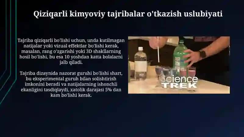 Kimyo fanidan qiziqarli tajribalarni ôtkazish metodikasi 3