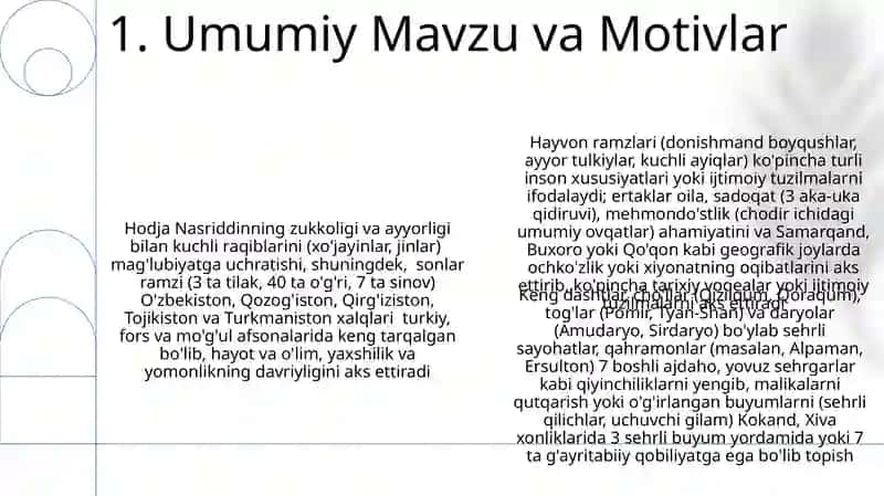 Umumiy Mavzu va Motivlar 3
