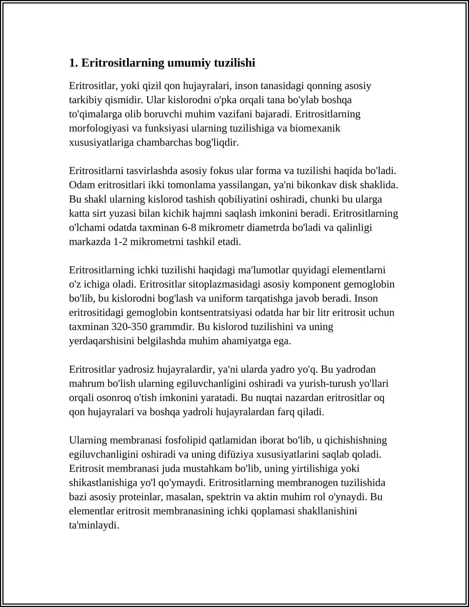 ERITROSITLAR TURLARI FUNKSIYALARI 3