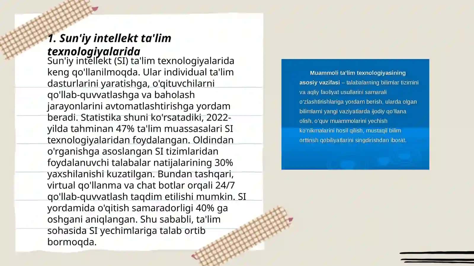 Sun'iy intellekt ta'lim texnologiyalarida 3