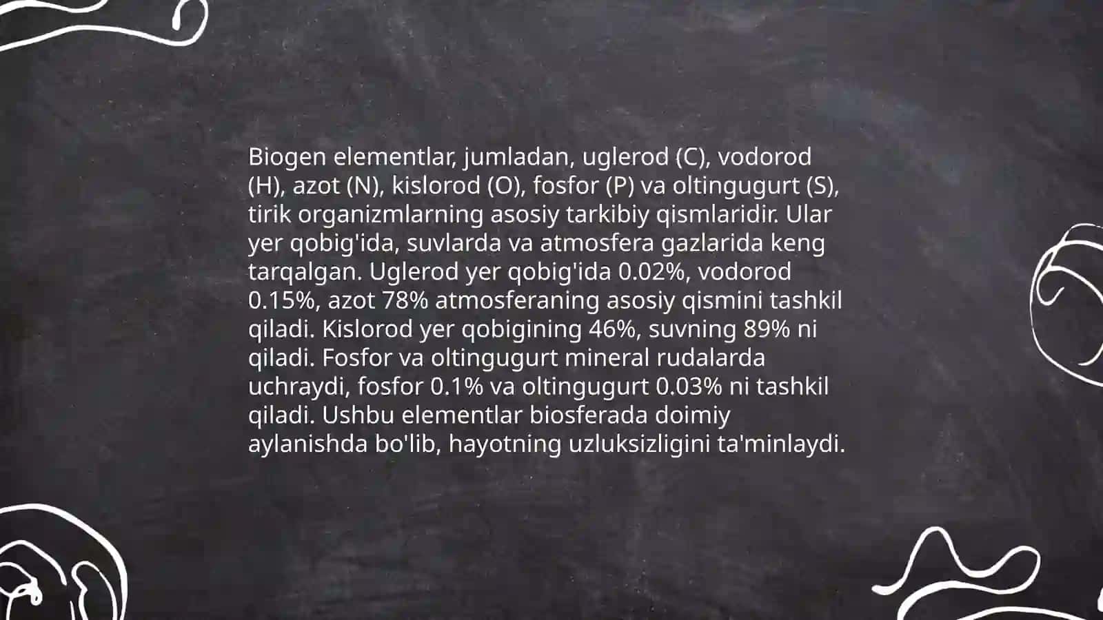 Biogen elementlar va ularning ahamiyati haqida 3