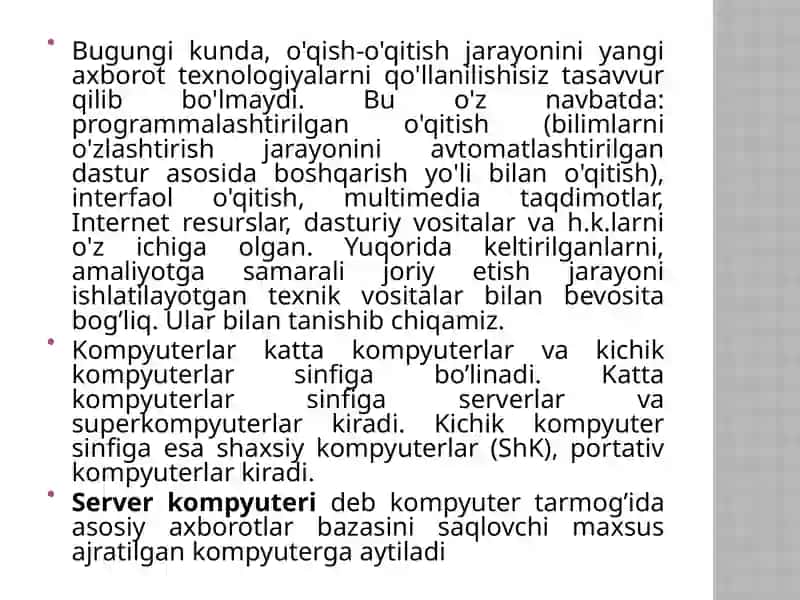 ZAMONAVIY O’QUV-TEXNIK VOSITALAR 3