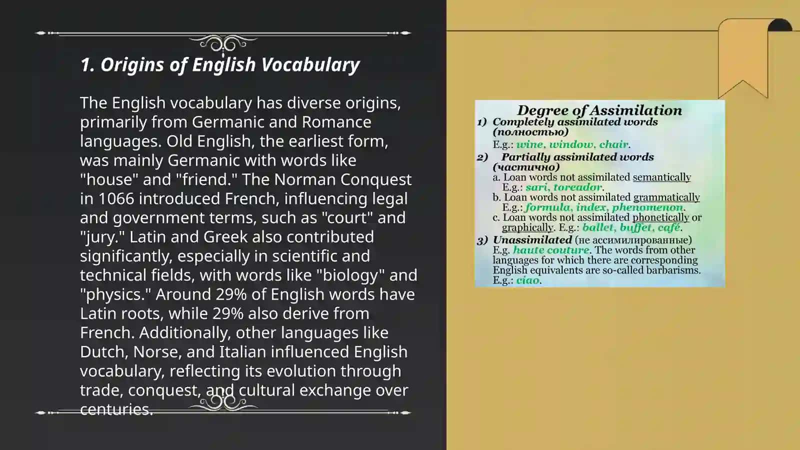 Etymology. English proper words and borrowings 3