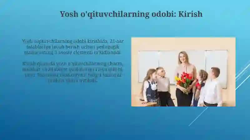 Yosh o'qituvchilarning odobi va nozikligi 3