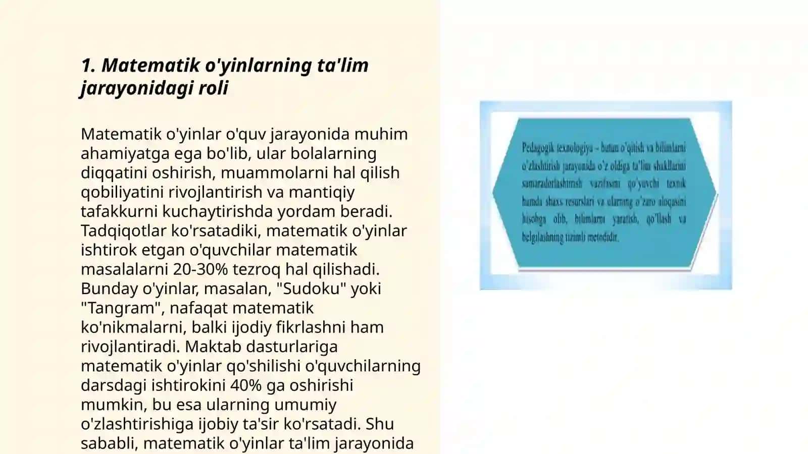 Matematik òyinlarning pedagogik ahamiyati 3