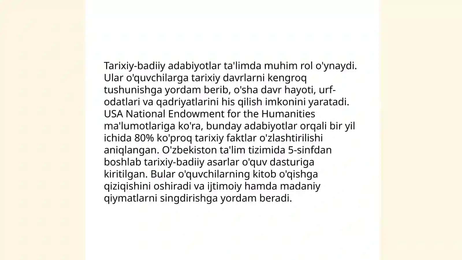Tarix tizimida tarixiy- badiiy adabiyotlardan foydalanish usullari 3