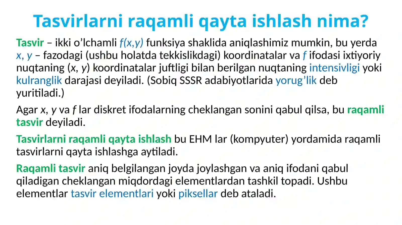 Kirish_Tasvirlarni raqamli qayta ishlash 3