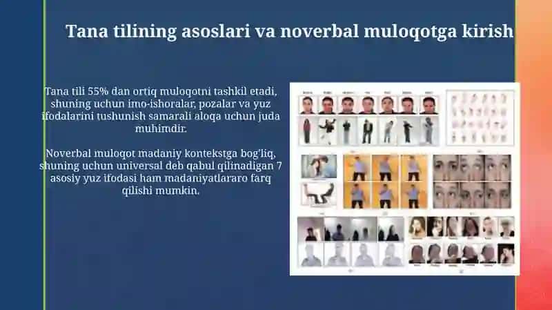 Tana tilining asoslari va noverbal muloqotga kirish 3