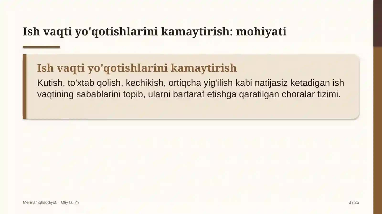 Yakka tartibdagi uy-joy qurilishida ish vaqti yo'qotishlarini kamaytirish 3