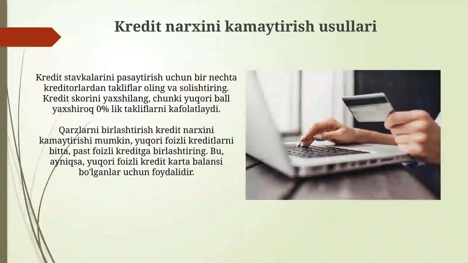Kredit narxini kamaytirish usullari 3