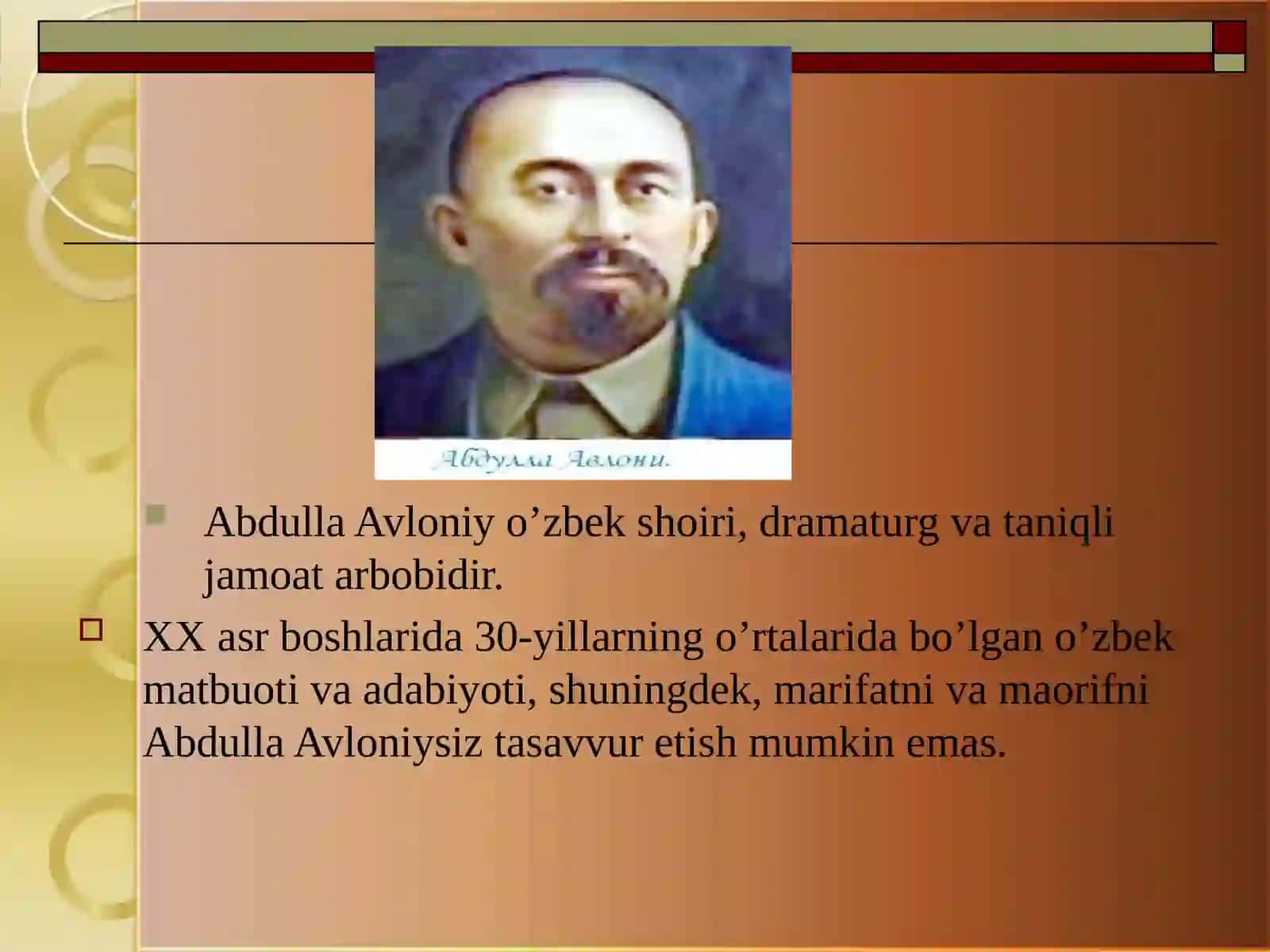 Abdulla Avloniy she'rlari, dramalari. Tavallo ijodi. 3