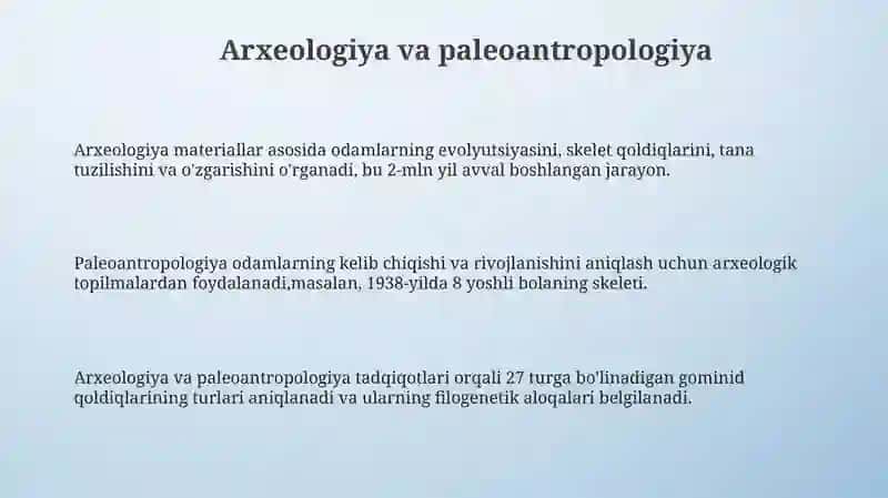 Arxeologiya va paleoantropologiya 3