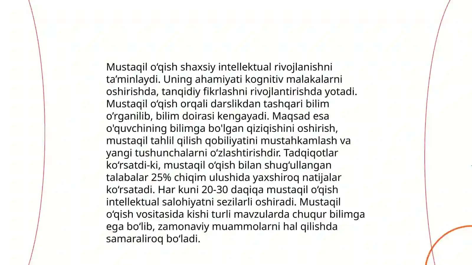 O'qish darslarida mustaqil ishlarni tashkil etish 3