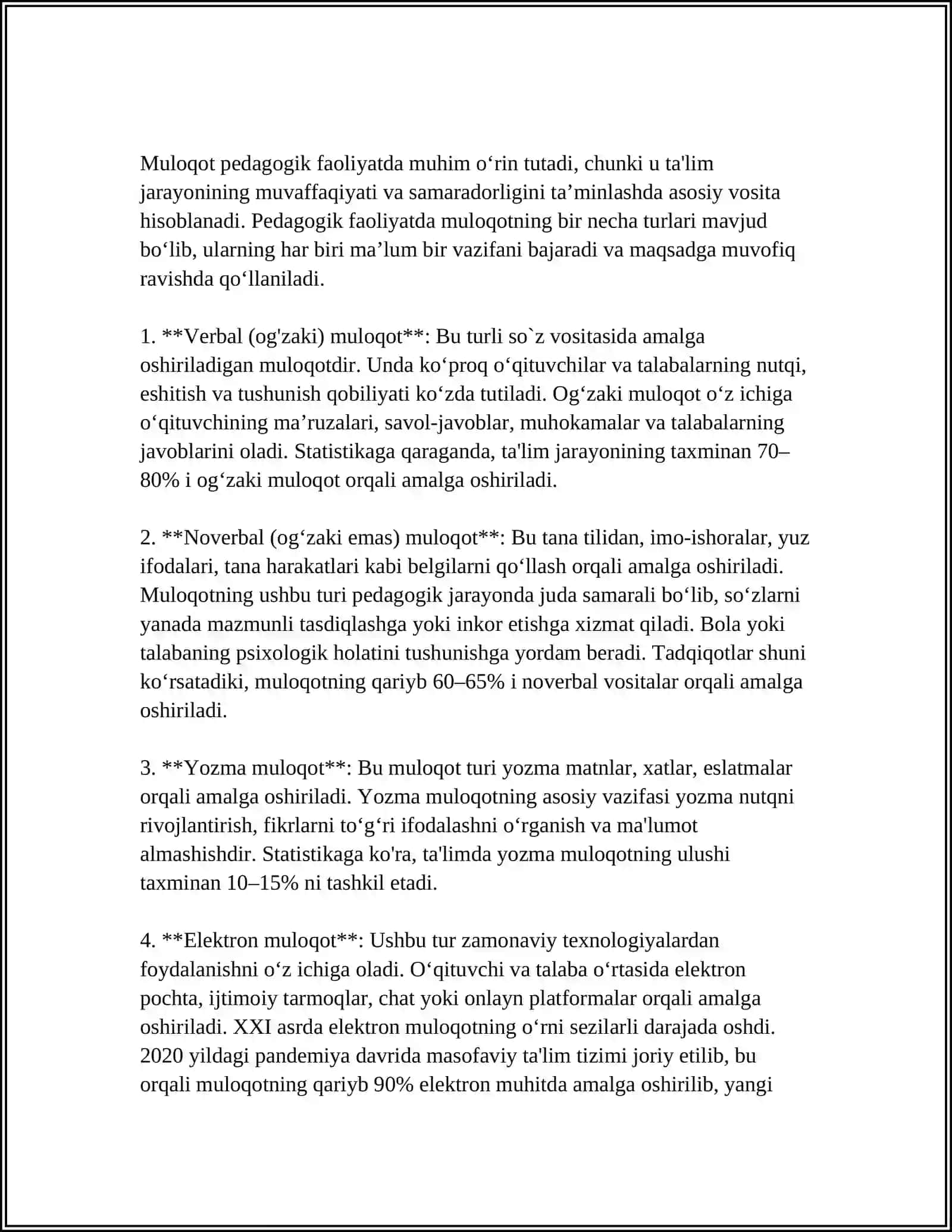 PEDAGOGIKA FAOLIYATIDA MULOQOT 3