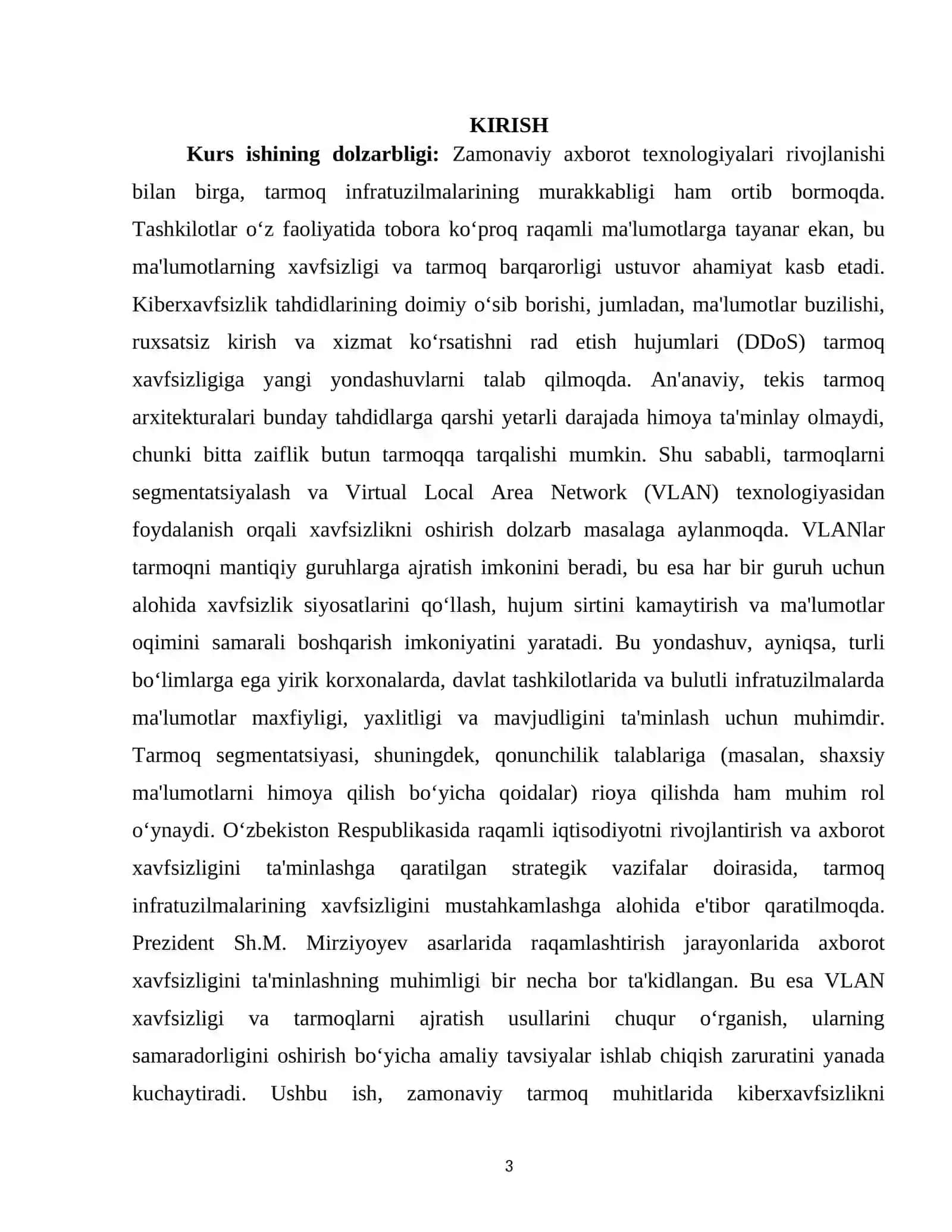 VLAN XAVFSIZLIGI VA TARMOQLARNI AJRATISH USULLARI 3