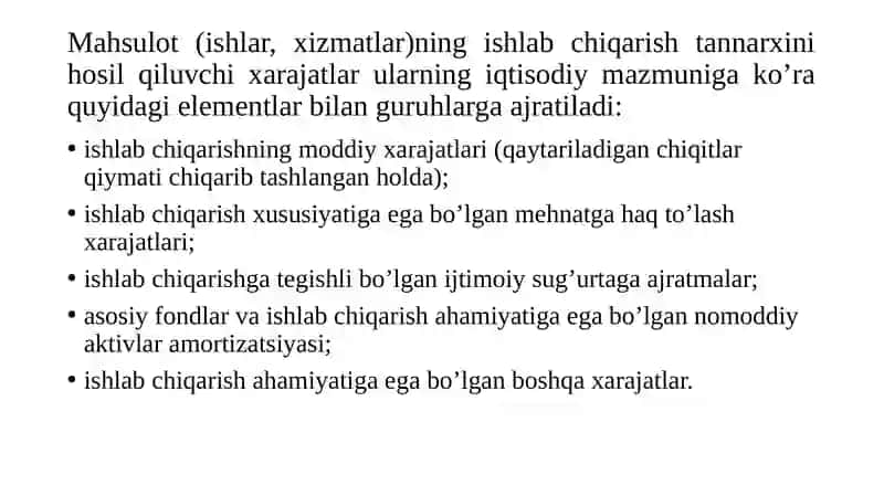 Korxonada xarajatlarni rejalashtirish 3