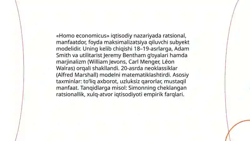 "Homo Economicus" tushunchasi va modeli 3