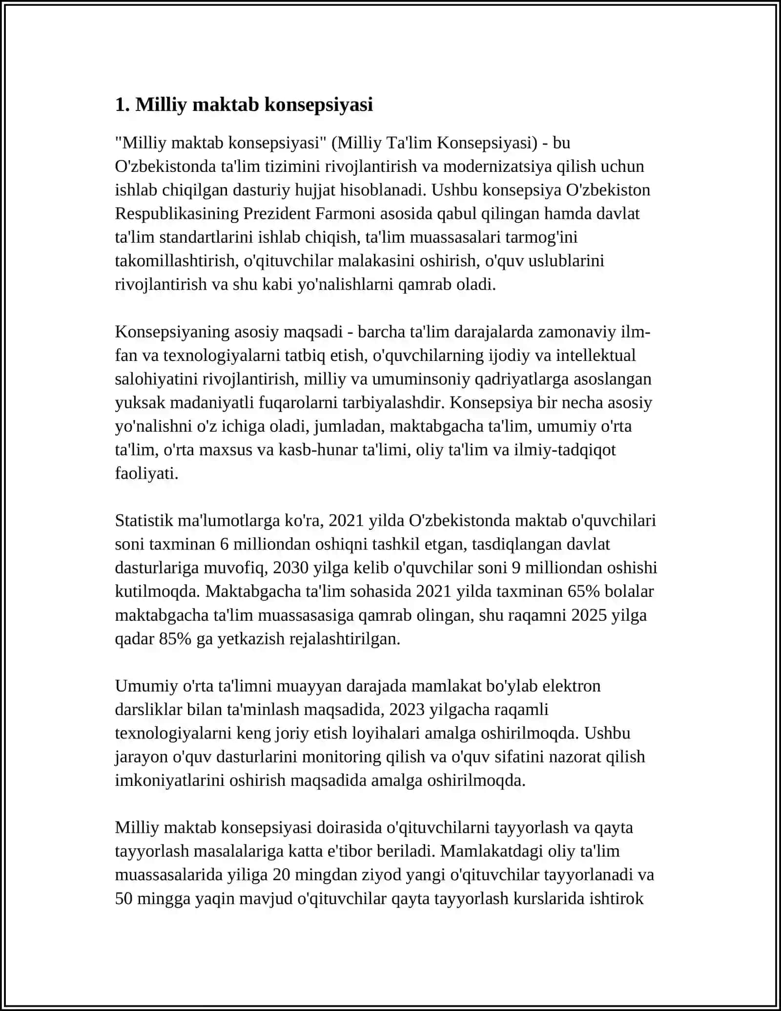 O'ZBEKISTONDA "MILLIY MAKTAB" MUAMMOSI 3