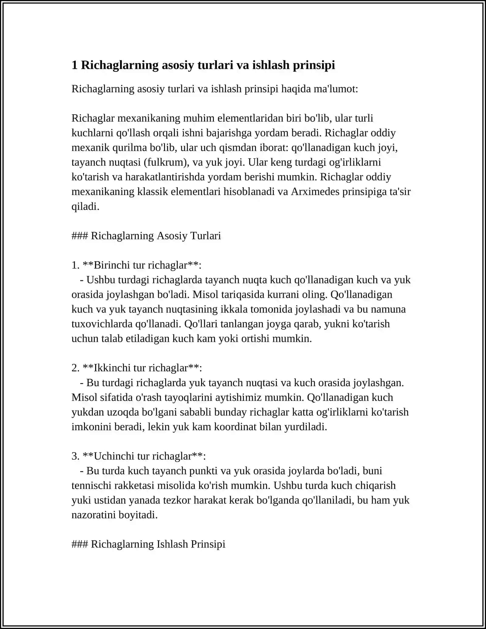 RICHAGLAR BLOKLAR VA ULARNING QOʻLLANISHI 3