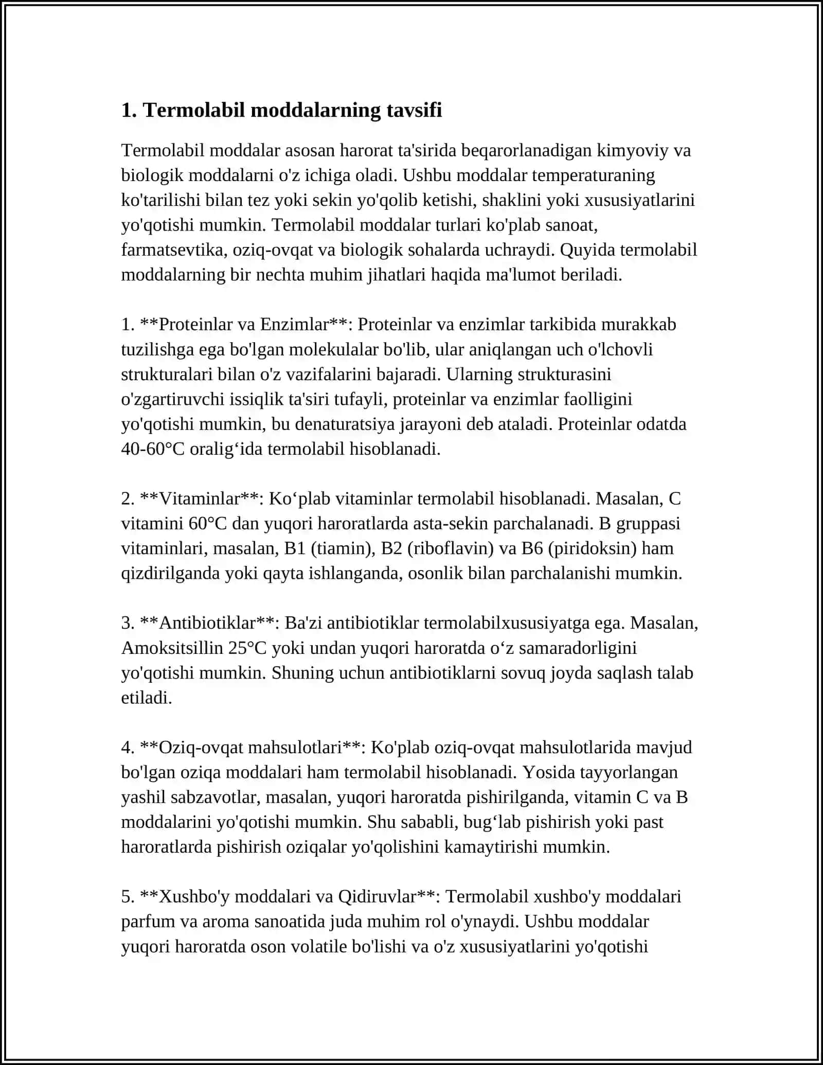 TERMOLABIL VA TERMOSTABIL HAQIDA MA’LUMOT 3
