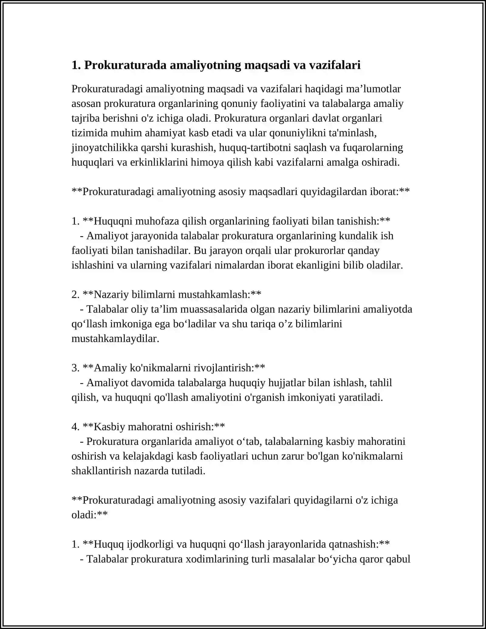 PROKURATURADA AMALIYOT O‘TASH BO‘YICHA 3
