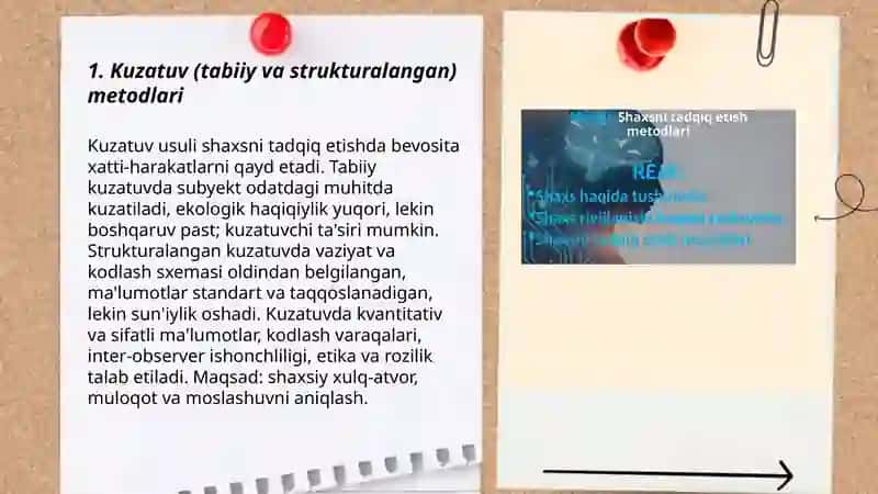 Shaxsni oʻrganish metodlari 3