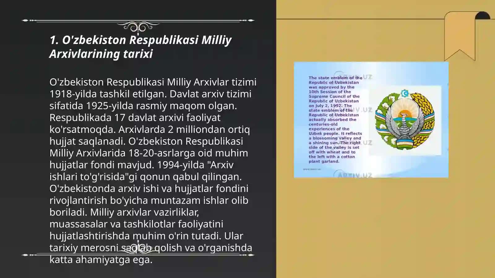 O'zbekiston Respublikasi Milliy Arxivlari 3