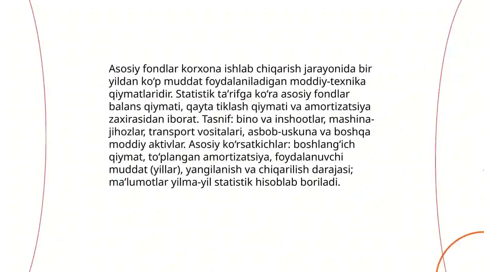 Asosiy fondlar statistikasi 3