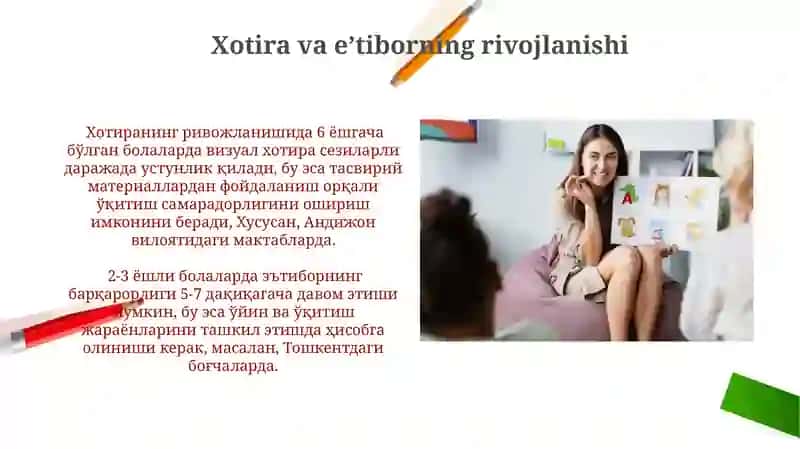 Xotira va e’tiborning rivojlanishi 3