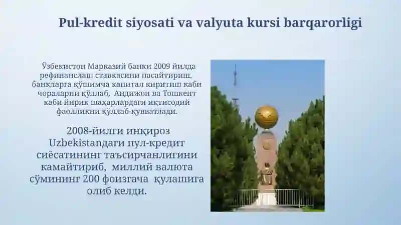 O'zbekiston Iqtisodiyotining Tiklanishi va Kelajak Rejalari 3