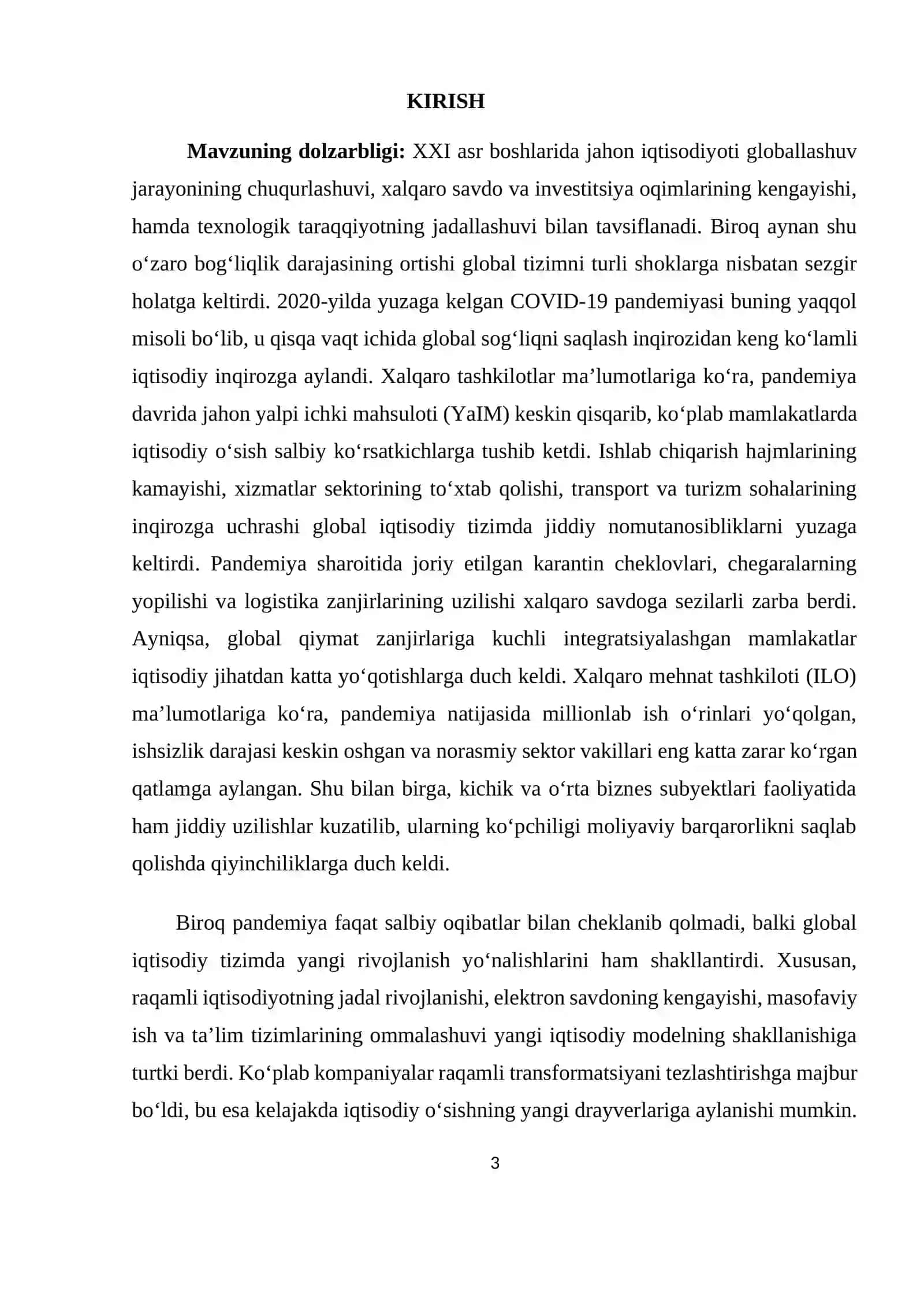 Pandemiya va Global Iqtisodiy O‘sish Dinamikasi 3