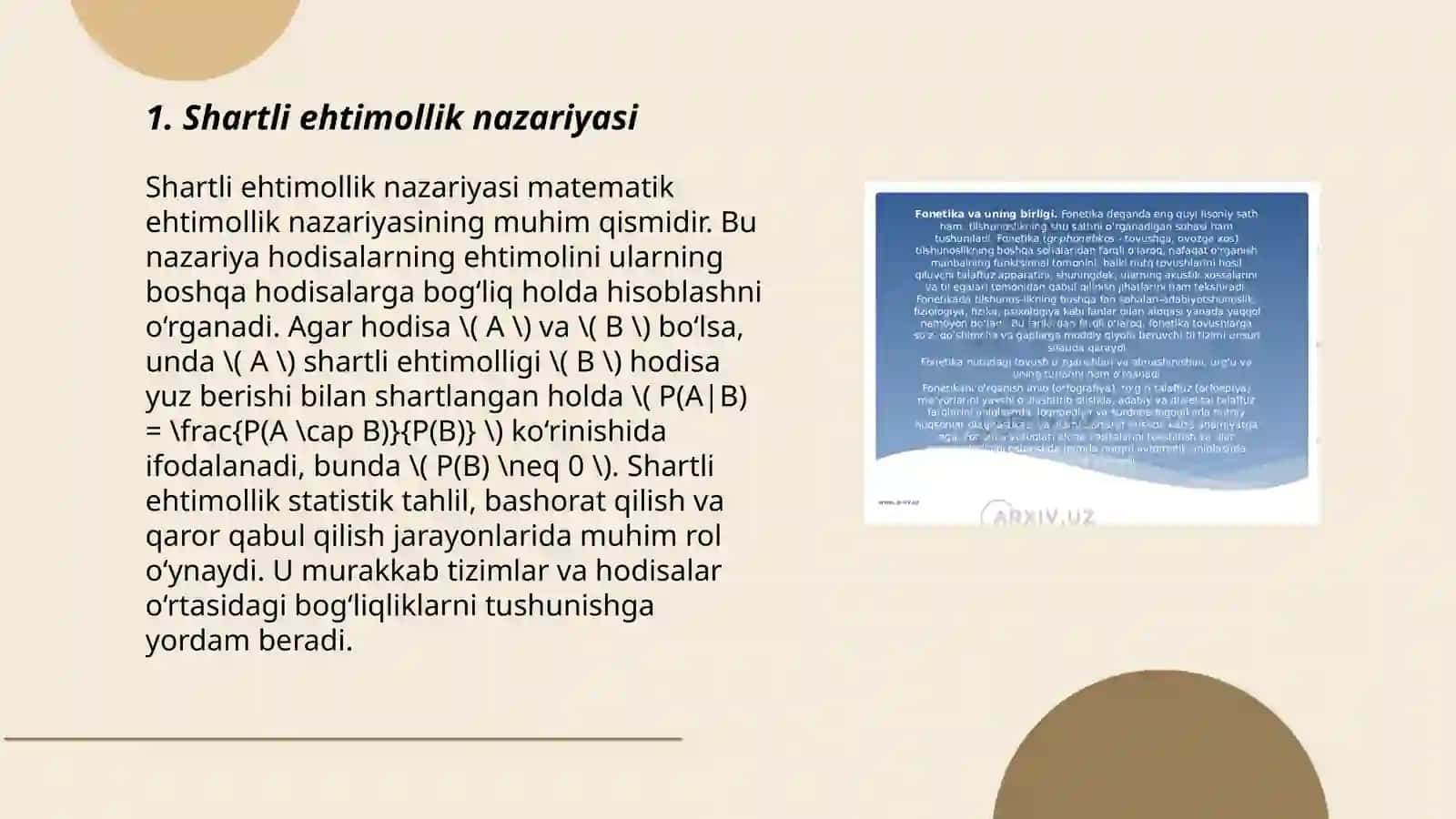 Shartli ehtimollik nazariyasi 3
