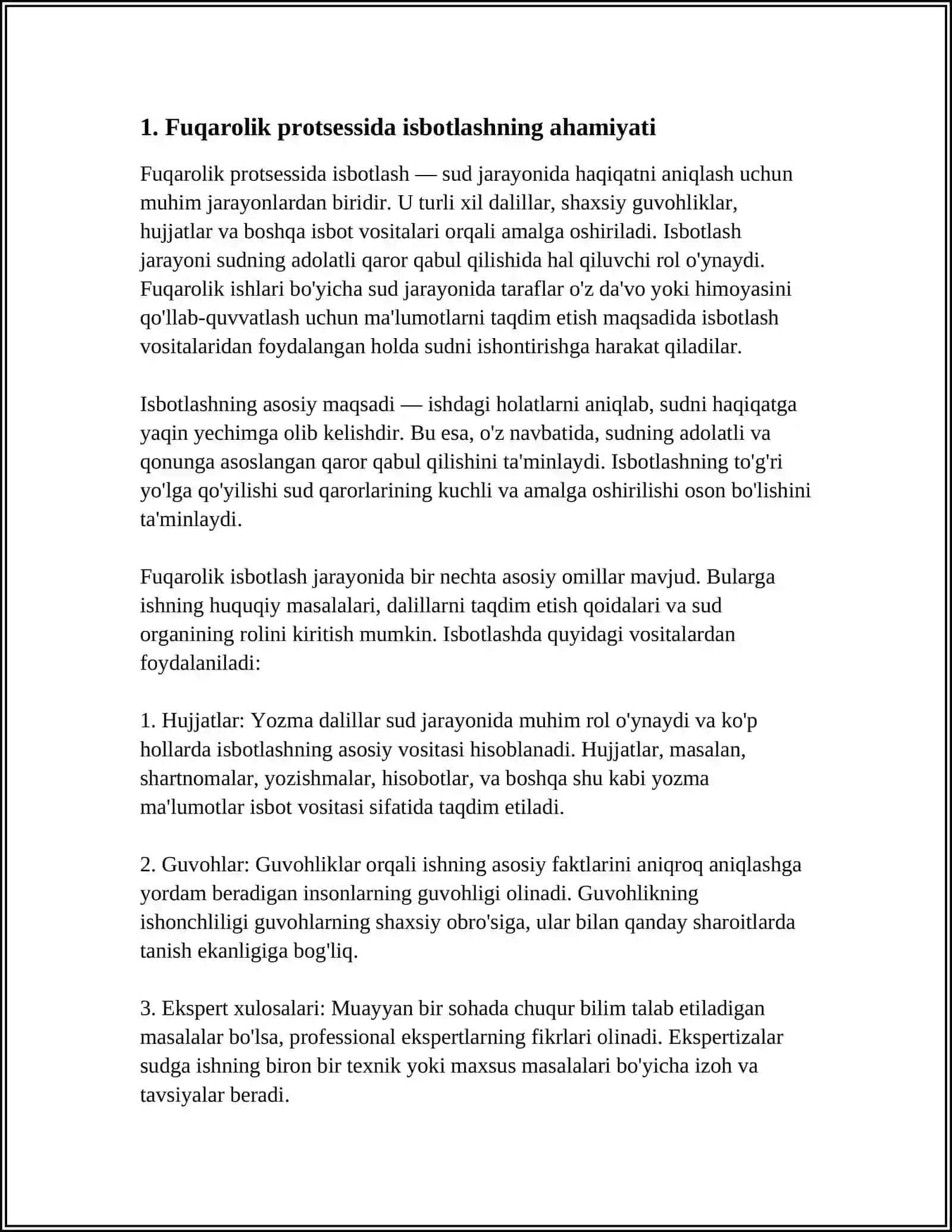 FUQAROLIK PROTSESSIDA ISBOTLASH VA DALILLAR 3