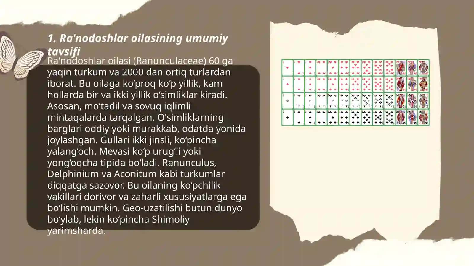 Ra'nodoshlar oilasining asosiy turkum va turlari 3