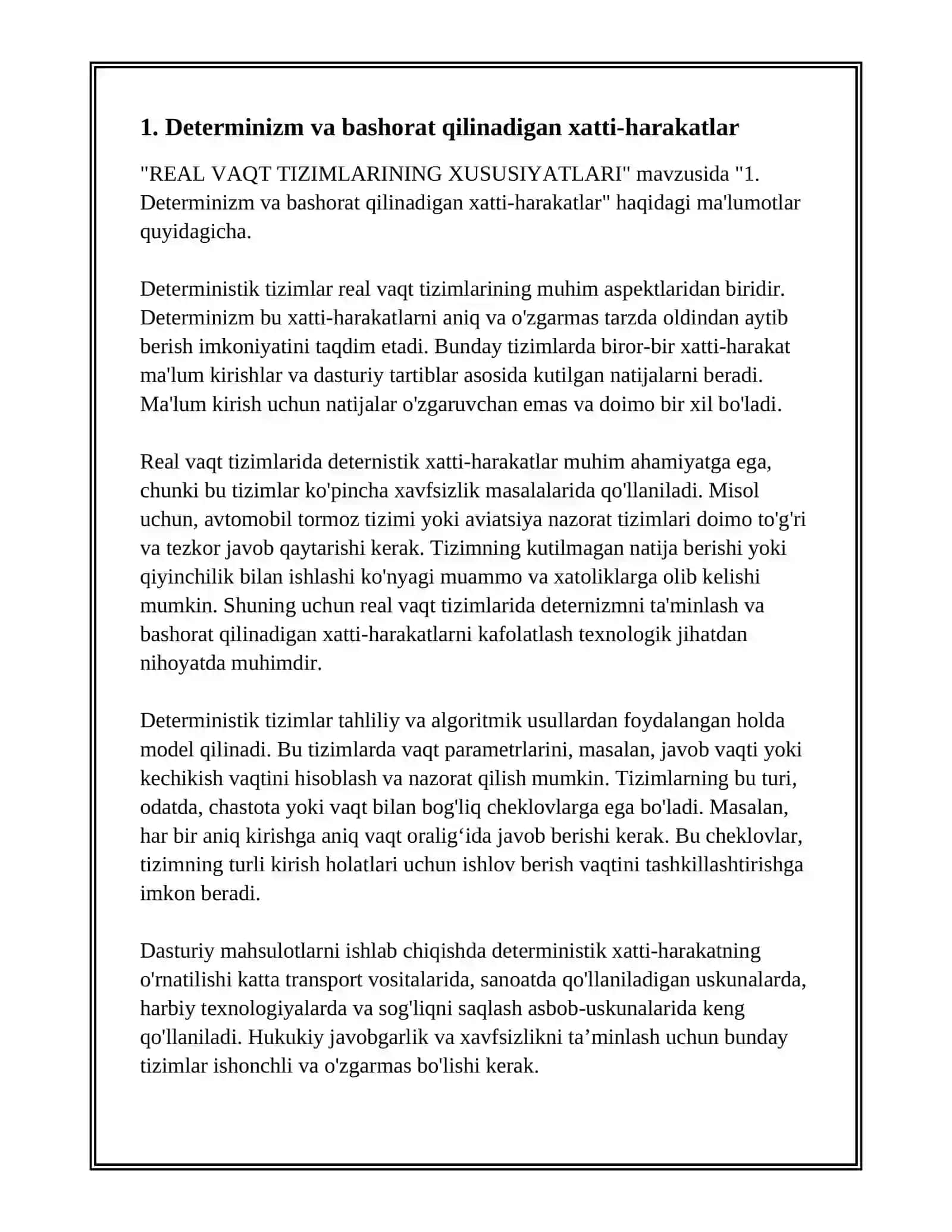 REAL VAQT TIZIMLARINING XUSUSIYATLARI 3