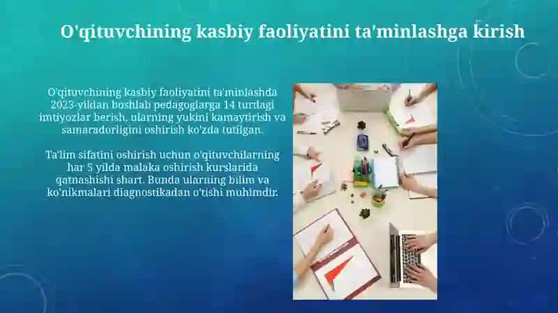 Pedagogning kasbiy faoliyati amalga oshirilishini ta’minlash 3