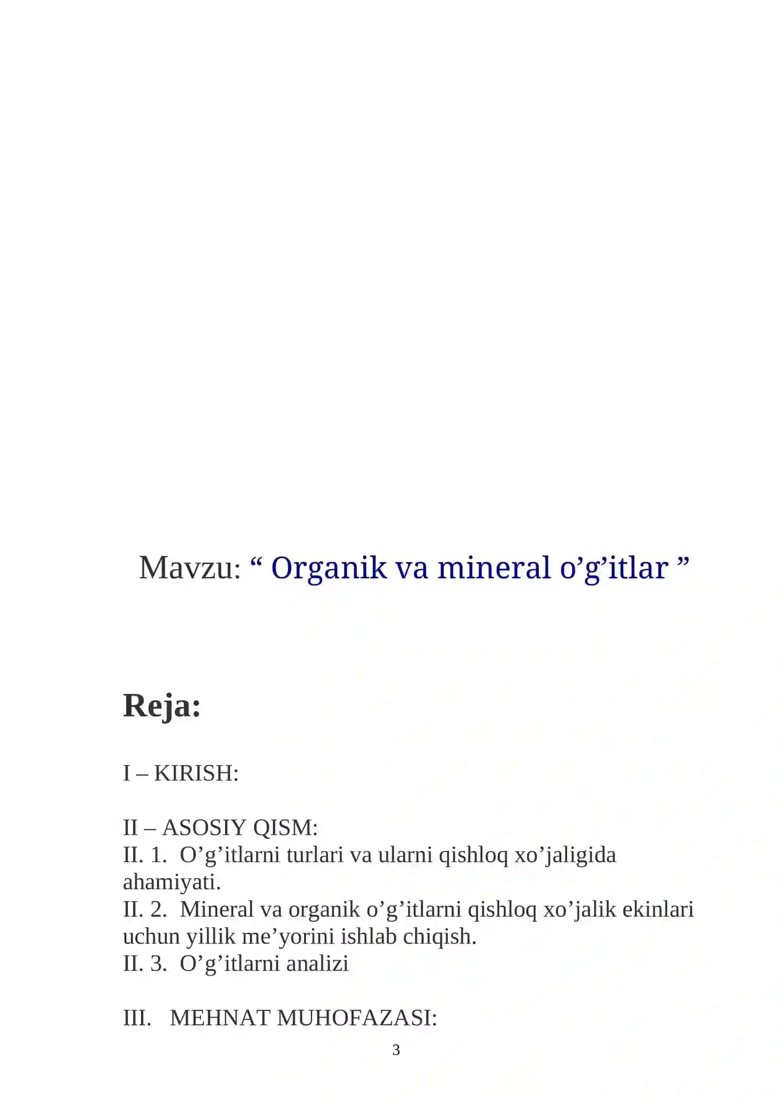 Organik va mineral o’g’itlar 3
